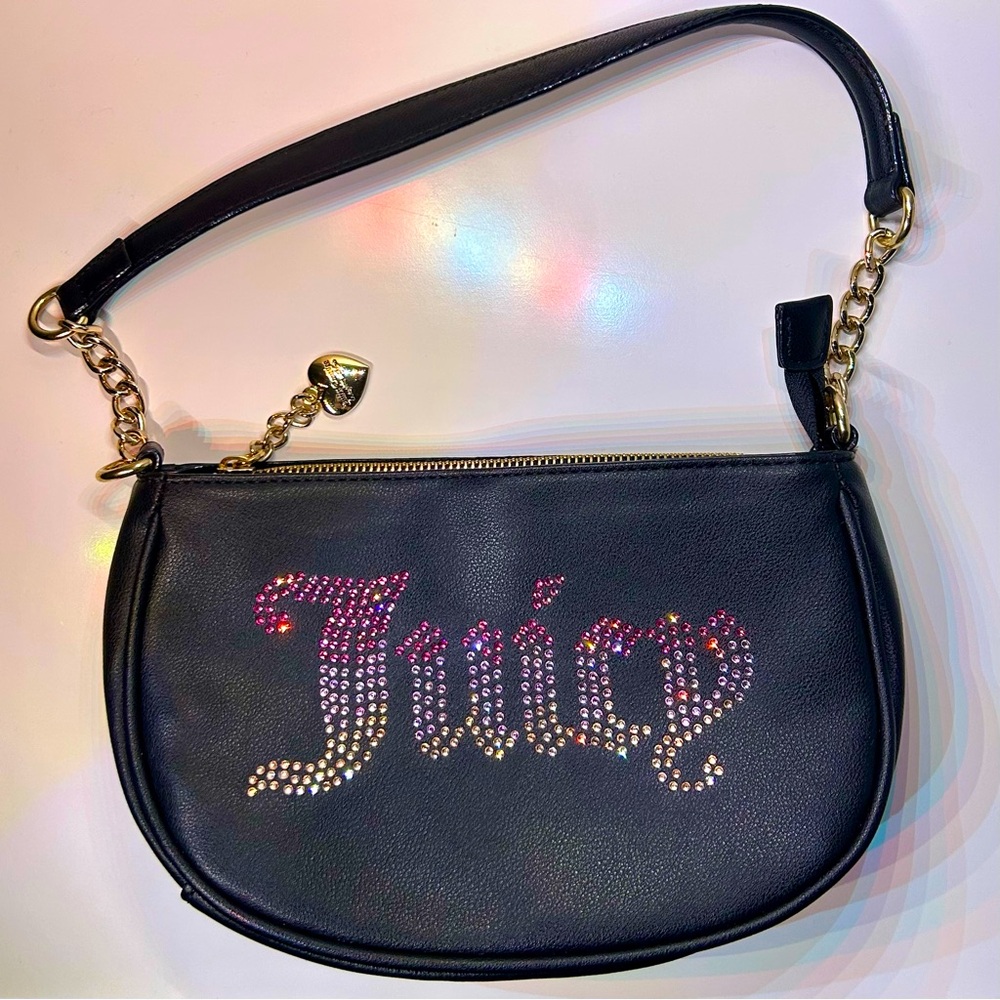 Juicy Couture Black Rhinestone Shoulder Bag
